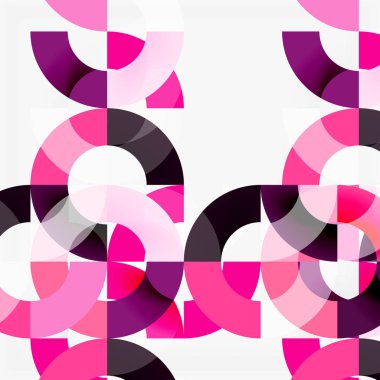 Modern geometrik desen tasarım gri arka plan üzerinde renkli halkalar