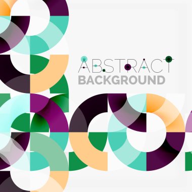 Modern geometrik desen tasarım gri arka plan üzerinde renkli halkalar