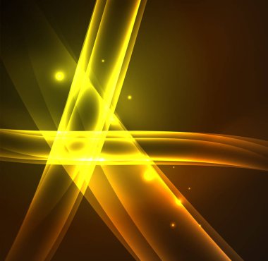 Enerji hatları, karanlıkta parlayan dalgalar vektör arka plan