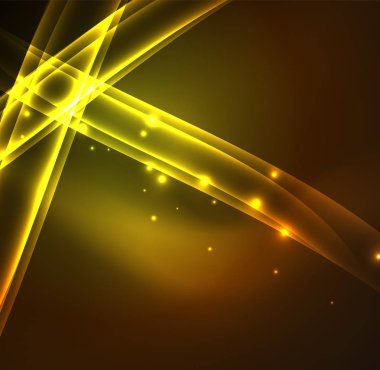 Enerji hatları, karanlıkta parlayan dalgalar vektör arka plan