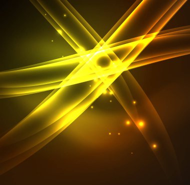 Enerji hatları, karanlıkta parlayan dalgalar vektör arka plan