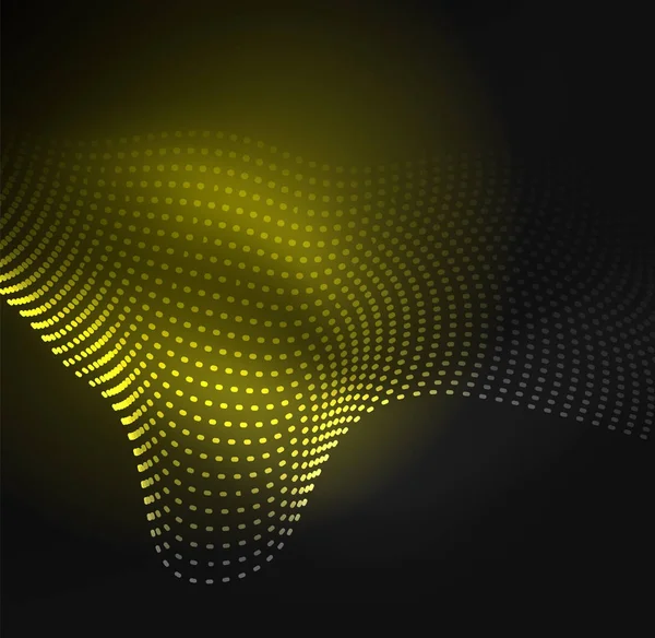 Plantilla de diseño de ondas de partículas brillantes — Archivo Imágenes Vectoriales