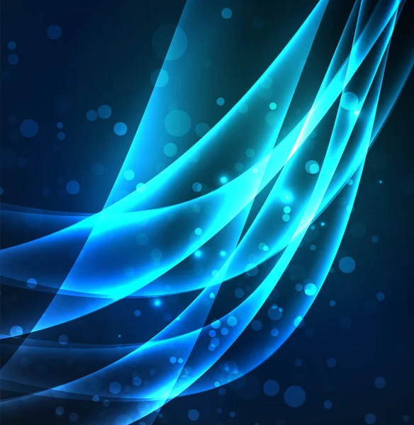 Enerji hatları, karanlıkta parlayan dalgalar vektör arka plan