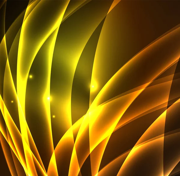 Enerji hatları, karanlıkta parlayan dalgalar vektör arka plan