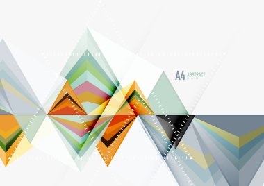 Üçgen düşük Poli vektör a4 boyutu geometrik soyut şablonu