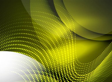 Parçacıklar koyu renk arka plan üzerinde oluşturulan parlayan dalga