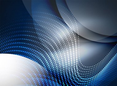 Parçacıklar koyu renk arka plan üzerinde oluşturulan parlayan dalga