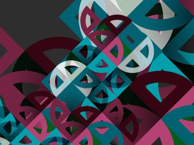 Kağıt daire kesim, mozaik mix geometrik desen tasarım