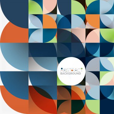 Kağıt daire kesim, mozaik mix geometrik desen tasarım