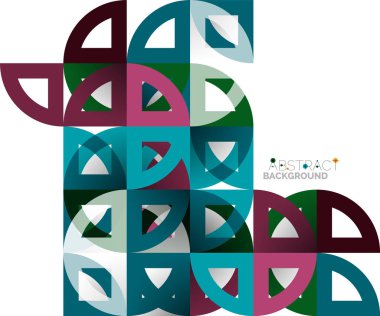 Kağıt daire kesim, mozaik mix geometrik desen tasarım