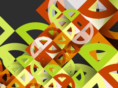 Kağıt daire kesim, mozaik mix geometrik desen tasarım