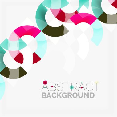 Modern geometrik desen tasarım gri arka plan üzerinde renkli halkalar