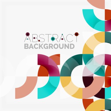 Modern geometrik desen tasarım gri arka plan üzerinde renkli halkalar