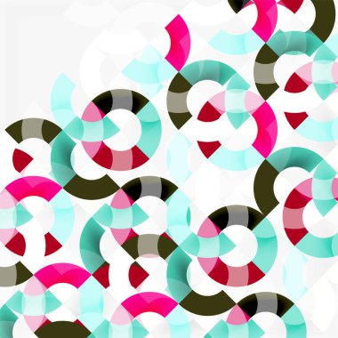 Modern geometrik desen tasarım gri arka plan üzerinde renkli halkalar