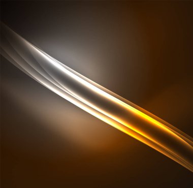 Enerji hatları, karanlıkta parlayan dalgalar vektör arka plan