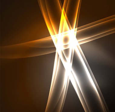 Enerji hatları, karanlıkta parlayan dalgalar vektör arka plan