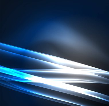 Enerji hatları, karanlıkta parlayan dalgalar vektör arka plan