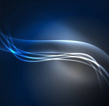 Enerji hatları, karanlıkta parlayan dalgalar vektör arka plan