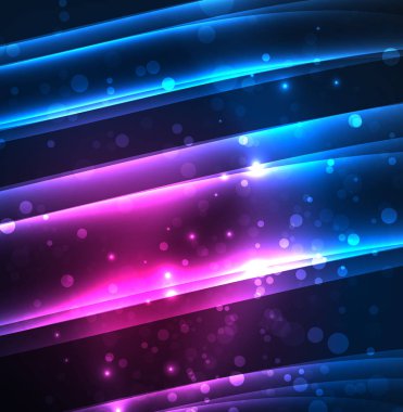 Enerji hatları, karanlıkta parlayan dalgalar vektör arka plan