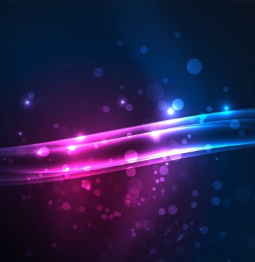 Enerji hatları, karanlıkta parlayan dalgalar vektör arka plan