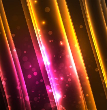 Enerji hatları, karanlıkta parlayan dalgalar vektör arka plan