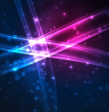 Enerji hatları, karanlıkta parlayan dalgalar vektör arka plan