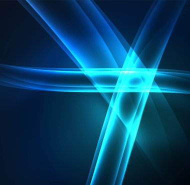Enerji hatları, karanlıkta parlayan dalgalar vektör arka plan