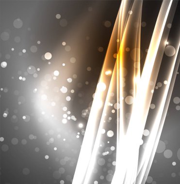 Enerji hatları, karanlıkta parlayan dalgalar vektör arka plan