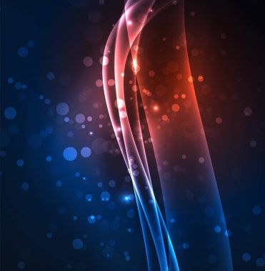 Enerji hatları, karanlıkta parlayan dalgalar vektör arka plan