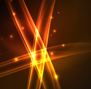 Enerji hatları, karanlıkta parlayan dalgalar vektör arka plan