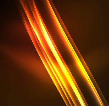 Enerji hatları, karanlıkta parlayan dalgalar vektör arka plan