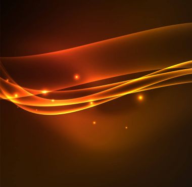 Enerji hatları, karanlıkta parlayan dalgalar vektör arka plan