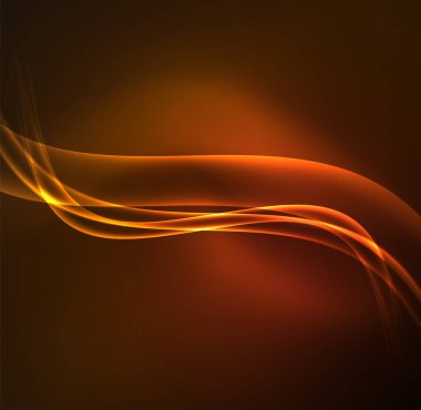 Enerji hatları, karanlıkta parlayan dalgalar vektör arka plan