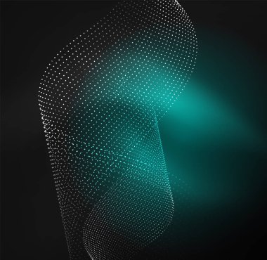 parlayan parçacıkların 3D ışıklı dalga