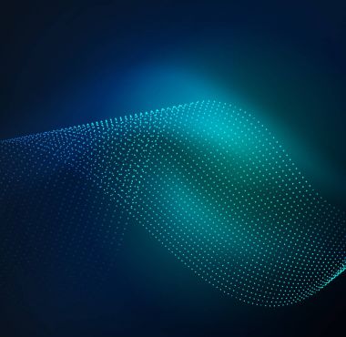 parlayan parçacıkların 3D ışıklı dalga