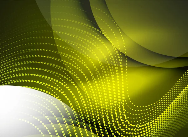 Parçacıklar koyu renk arka plan üzerinde oluşturulan parlayan dalga