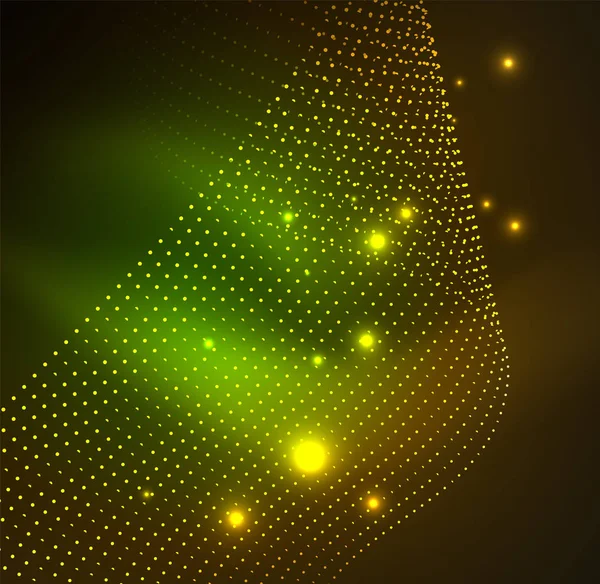 parlayan parçacıkların 3D ışıklı dalga