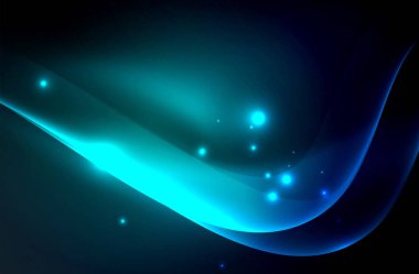 Karanlıkta parlayan dumanlı dalgalar