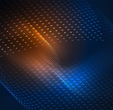 Tasarım şablonu parlayan parçacıkları dalga