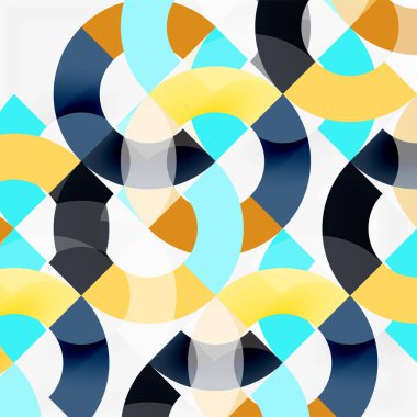 Modern geometrik desen tasarım gri arka plan üzerinde renkli halkalar