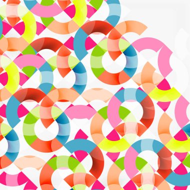 Modern geometrik desen tasarım gri arka plan üzerinde renkli halkalar