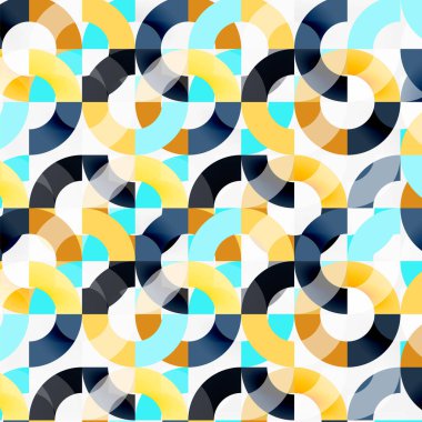 Modern geometrik desen tasarım gri arka plan üzerinde renkli halkalar