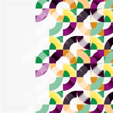 Modern geometrik desen tasarım gri arka plan üzerinde renkli halkalar