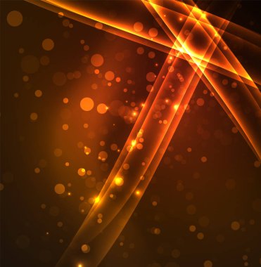 Enerji hatları, karanlıkta parlayan dalgalar vektör arka plan