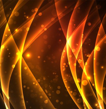 Enerji hatları, karanlıkta parlayan dalgalar vektör arka plan