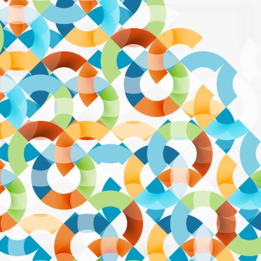 Modern geometrik desen tasarım gri arka plan üzerinde renkli halkalar