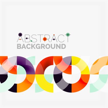 Modern geometrik desen tasarım gri arka plan üzerinde renkli halkalar