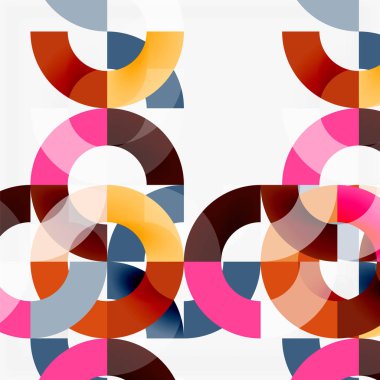 Modern geometrik desen tasarım gri arka plan üzerinde renkli halkalar