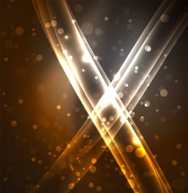 Enerji hatları, karanlıkta parlayan dalgalar vektör arka plan