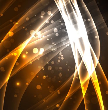 Enerji hatları, karanlıkta parlayan dalgalar vektör arka plan